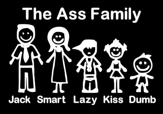 Ass family window decal